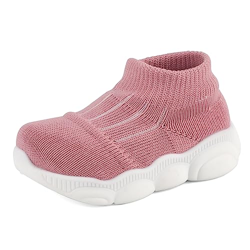 Cheerful Mario 1-4 Jahre Lauflernschuhe Baby Jungen Mädchen Krabbelschuhe Hausschuhe Sockenschuhe für Kleinkind Rosa 20/20.5 EU von Cheerful Mario