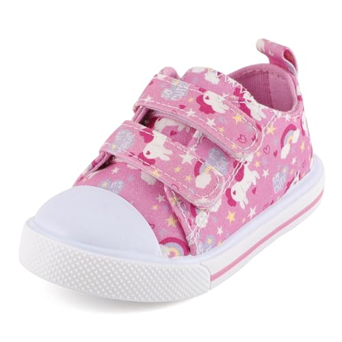 Cheerful Mario 1-5 Jahre Baby Mädchen Canvas Schuhe Mode Segeltuchschuhe Freizeit Sneakers für Kleinkind Mädchen Einhorn Rosa 21 EU von Cheerful Mario