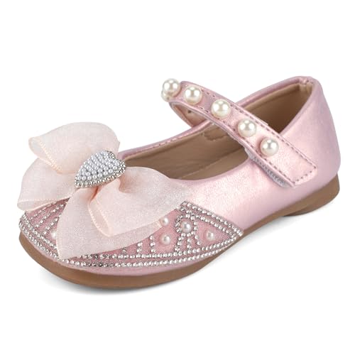 Cheerful Mario 1-5 Jahre Ballerina Schuhe Mädchen Prinzessin Mary Jane Schuhe Für Baby Kleinkinder Mädchen Nachahmungsperle Rosa 20 EU von Cheerful Mario