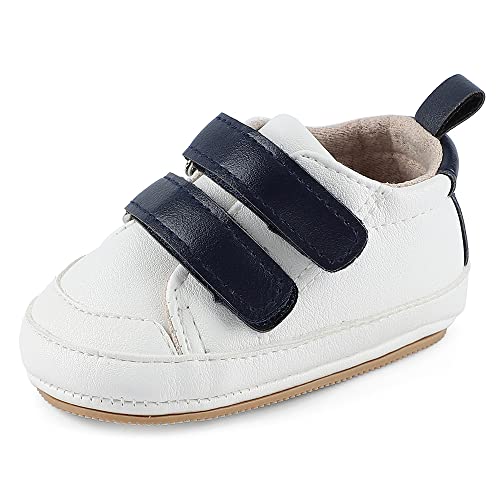 Cheerful Mario Lauflernschuhe Baby Jungen Mädchen Weiches PU-Leder Babyschuhe Erste Schuhe Antirutsch M Weiß 3-6 Monate von Cheerful Mario