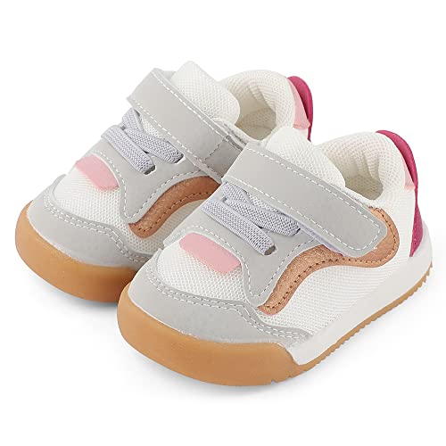 Cheerful Mario Baby Lauflernschuhe für Jungen Mädchen Kleinkinder rutschfeste Sohle Rosa B 19.5 EU von Cheerful Mario