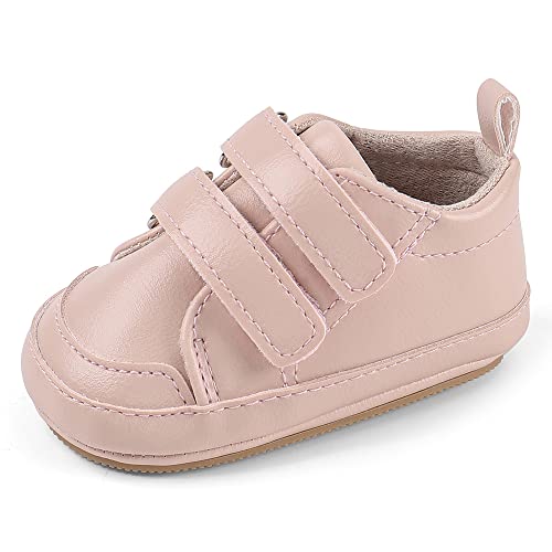 Cheerful Mario Lauflernschuhe Baby Jungen Mädchen Weiches PU-Leder Babyschuhe Erste Schuhe Antirutsch Rein Rosa 12-18 Monate von Cheerful Mario