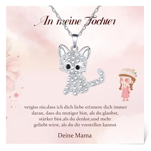 CheersLife Tochter Geschenke Von Mama Katzen Kette Mädchen Geschenk Für Mädchen Mama An meine Tochter Kette Weihnachten Geburtstagsgeschenk Für Tochter Halskette Für Mädchen Mutter Tochter Geschenk von CheersLife