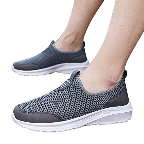 Herren Leichte Sneaker Outdoor Wanderschuhe Mode Sommer Männer Sportschuhe Atmungsaktiv Mesh Flachen Mund Schnürung Freizeitschuhe Leinenschuhe Wasserdicht Walkingschuhe Hallux valgus Schuhe 1 von Chejarity