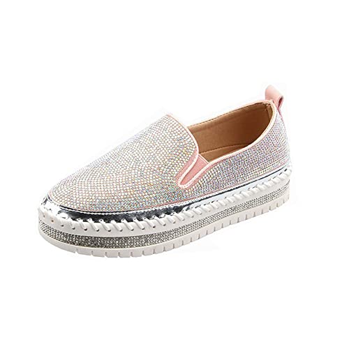 Cheuling Glitzer Schuhe Damen Sneaker Pailletten Flache Strass Sneaker Glitzer Halbschuhe Turnschuhe Outdoor Sportschuhe Laufschuhe Schuhe Walkingschuhe von Cheuling