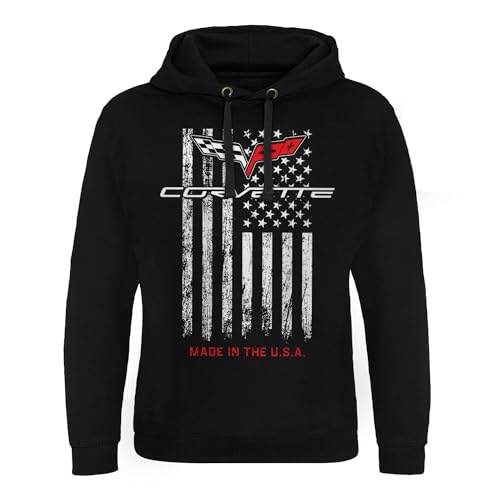 Chevrolet Offizielles Lizenzprodukt Corvette - Made In The USA Epic Hoodie (Schwarz), X-Large von Chevrolet