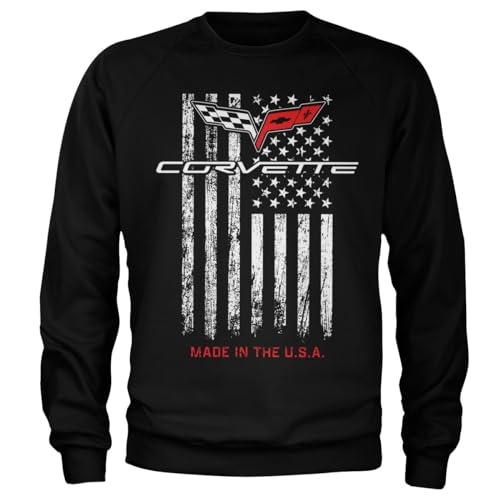 Chevrolet Offizielles Lizenzprodukt Corvette - Made In The USA Sweatshirt (Schwarz), Large von Chevrolet