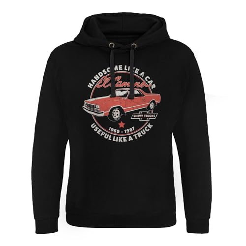 Chevrolet Offizielles Lizenzprodukt EL Camino - Handsome Like A Car Epic Hoodie (Schwarz), X-Large von Chevrolet