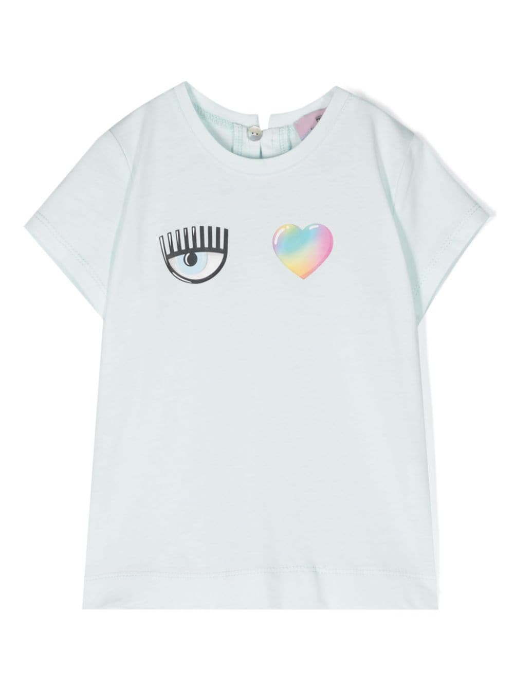 Chiara Ferragni Kids Eye Star Rainbow T-Shirt - Blau von Chiara Ferragni Kids