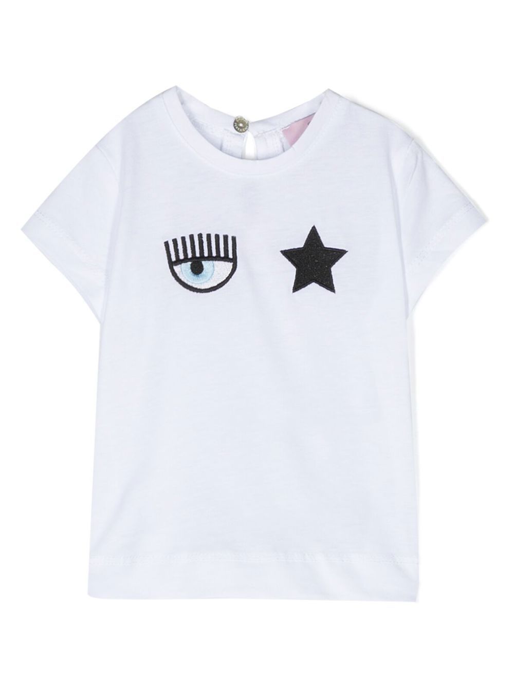 Chiara Ferragni Kids T-Shirt mit Eyelike-Stickerei - Weiß von Chiara Ferragni Kids