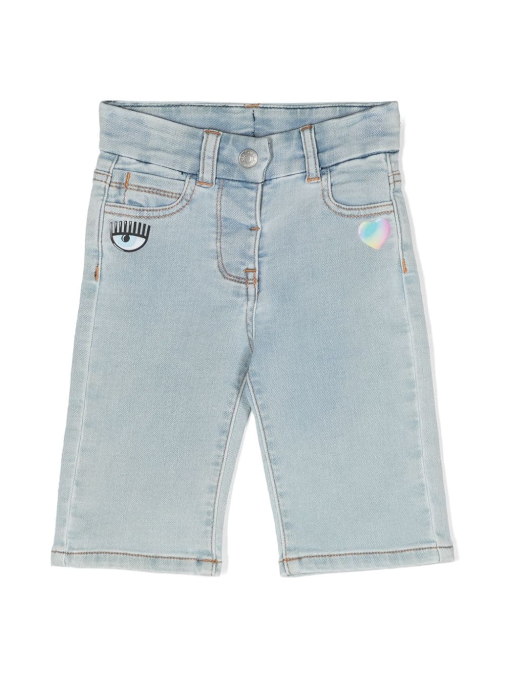 Chiara Ferragni Kids Gerade Jeans mit Eyelike-Motiv - Blau von Chiara Ferragni Kids