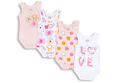 Chicco Set ärmellos Bodys aus Baumwolle, Body Baby - Unisex, Rose, 0-3 monate (pack of 4) von Chicco