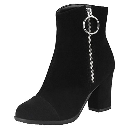 Chicmark Damen Stiefel mit Blockabsatz Reißverschluss Stiefeletten von Chicmark