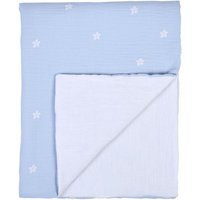 CHILDHOME Decke Musselin Blume 80 x 100 cm blau weiß von Childhome