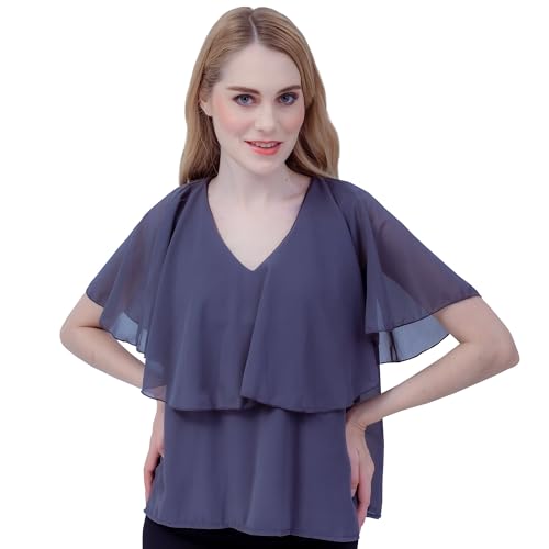 ChillSabai Stillbluse Damen Chiffon Bluse - Elegant Stilloberteil mit Flatterärmel & Reißverschluss - Hautfreundlich & Figurkaschierend - Umstands- & Stillmode für Sommer/Winter, Marineblau, S-M ChillSabai Stillbluse Damen Chiffon Bluse - Elegant Stilloberteil mit Flatterärmel & Reißverschluss - Hautfreundlich & Figurkaschierend - Umstands- & Stillmode für Sommer/Winter, Marineblau, S-M von ChillSabai