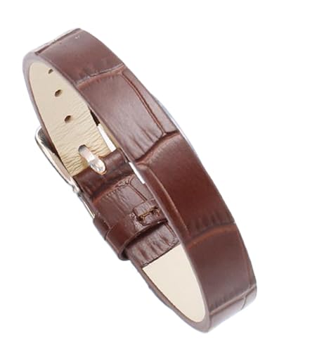 Chlikeyi Armband 6mm Echtleder-Armband Braun Schwarz Dornschließe 8mm-12mm, Farbe 28, 12mm von Chlikeyi