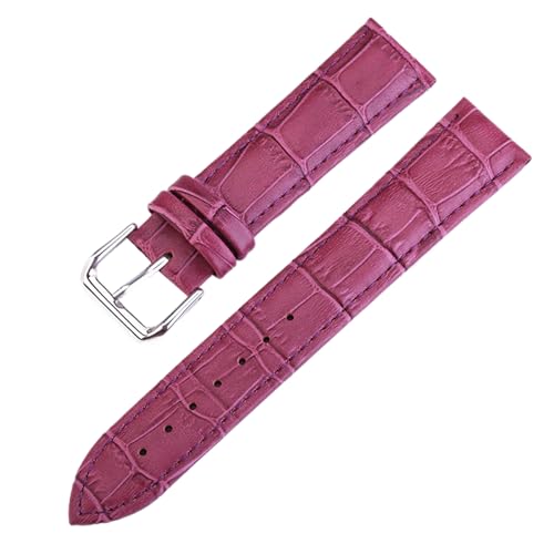 Chlikeyi Uhrenarmbänder, Armband, Gürtel, Damen, echtes Leder, 10-24mm, mehrfarbige Bänder, Lila, 24mm von Chlikeyi