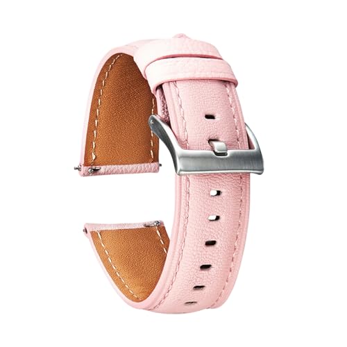 Chlikeyi Uhrenarmband aus Ziegenleder, weich, bequem, 20-22mm Farbband, Rosa, 22mm von Chlikeyi