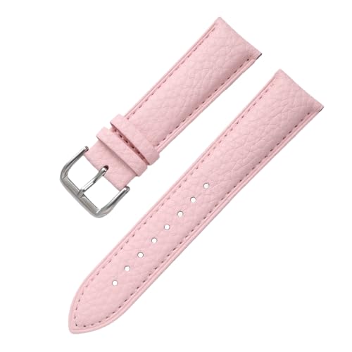 Chlikeyi Uhrenarmband aus echtem Leder, 12-24mm, Uhrenzubehör, mehrfarbig, Rosa, 12mm von Chlikeyi