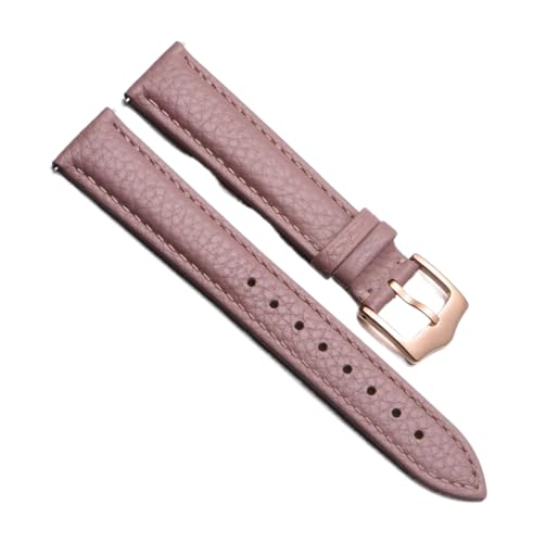 Chlikeyi Uhrenarmband aus echtem Leder, Zubehör für weiches Armband für Damen und Herren, Rosa Roségold 1, 12 mm von Chlikeyi