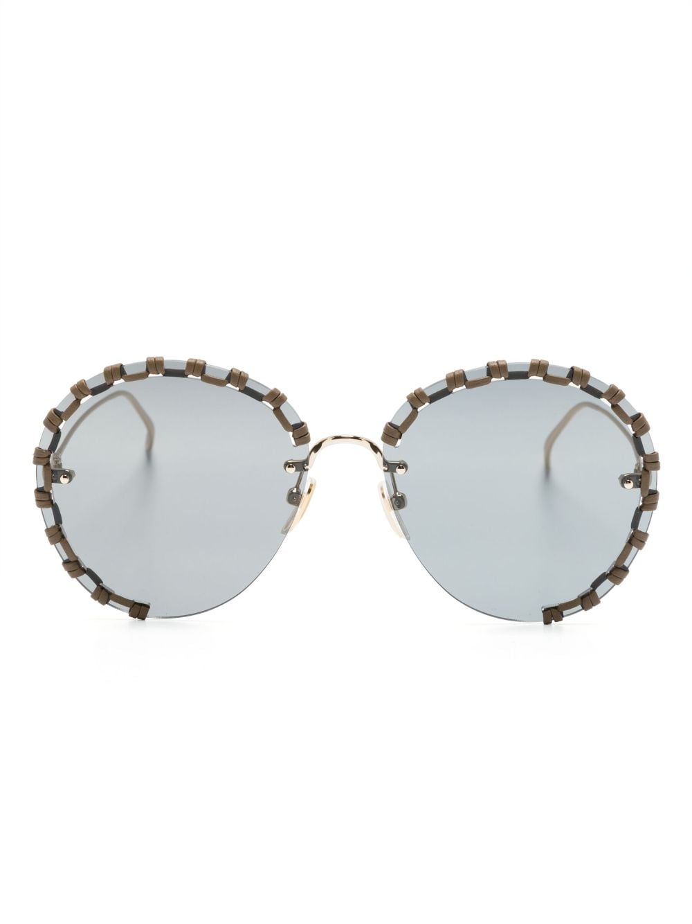 Chloé Eyewear Sonnenbrille mit rundem Gestell - Gold von Chloé Eyewear