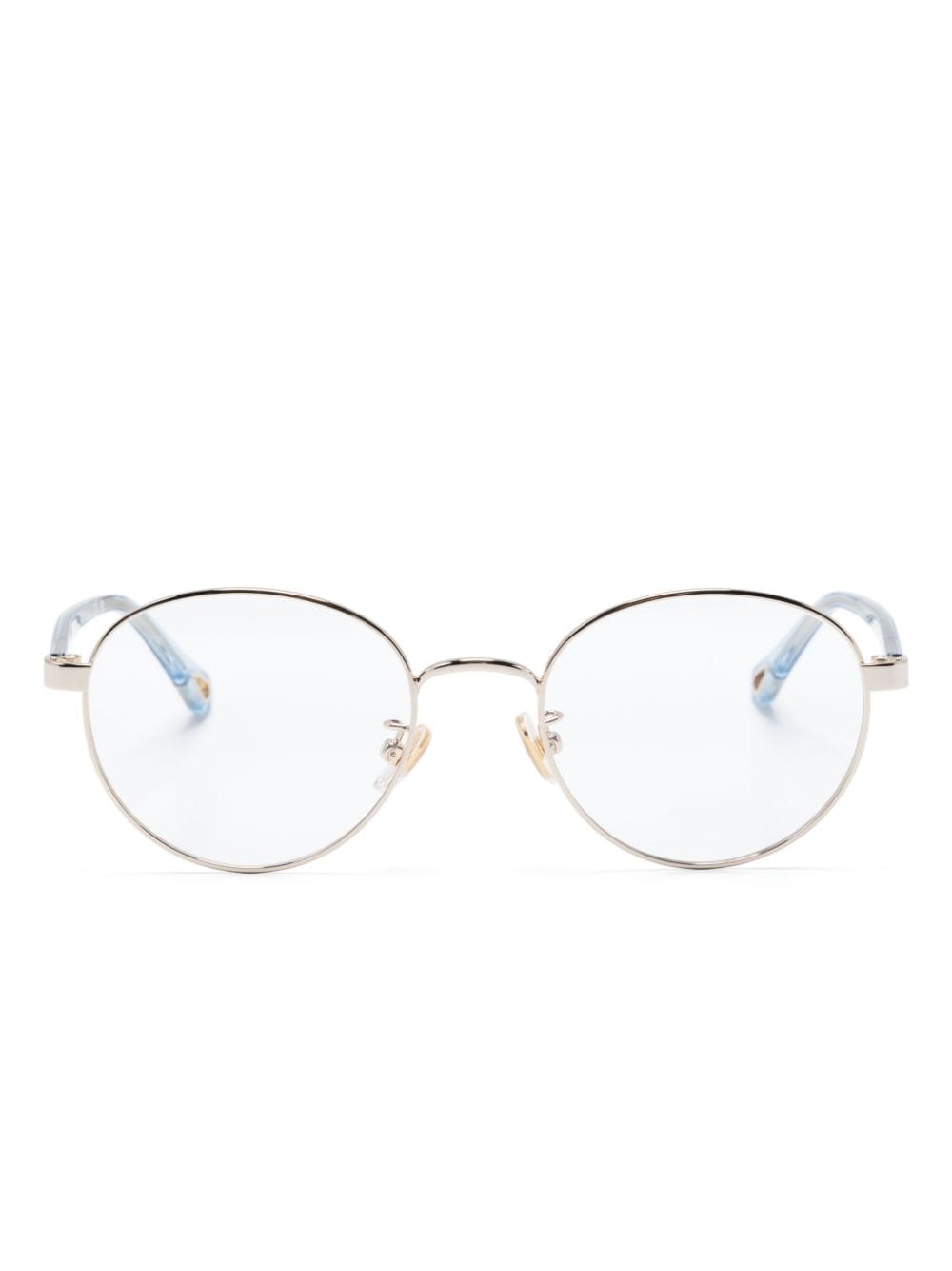 Chloé Eyewear Runde Brille mit Logo-Gravur - Gold von Chloé Eyewear