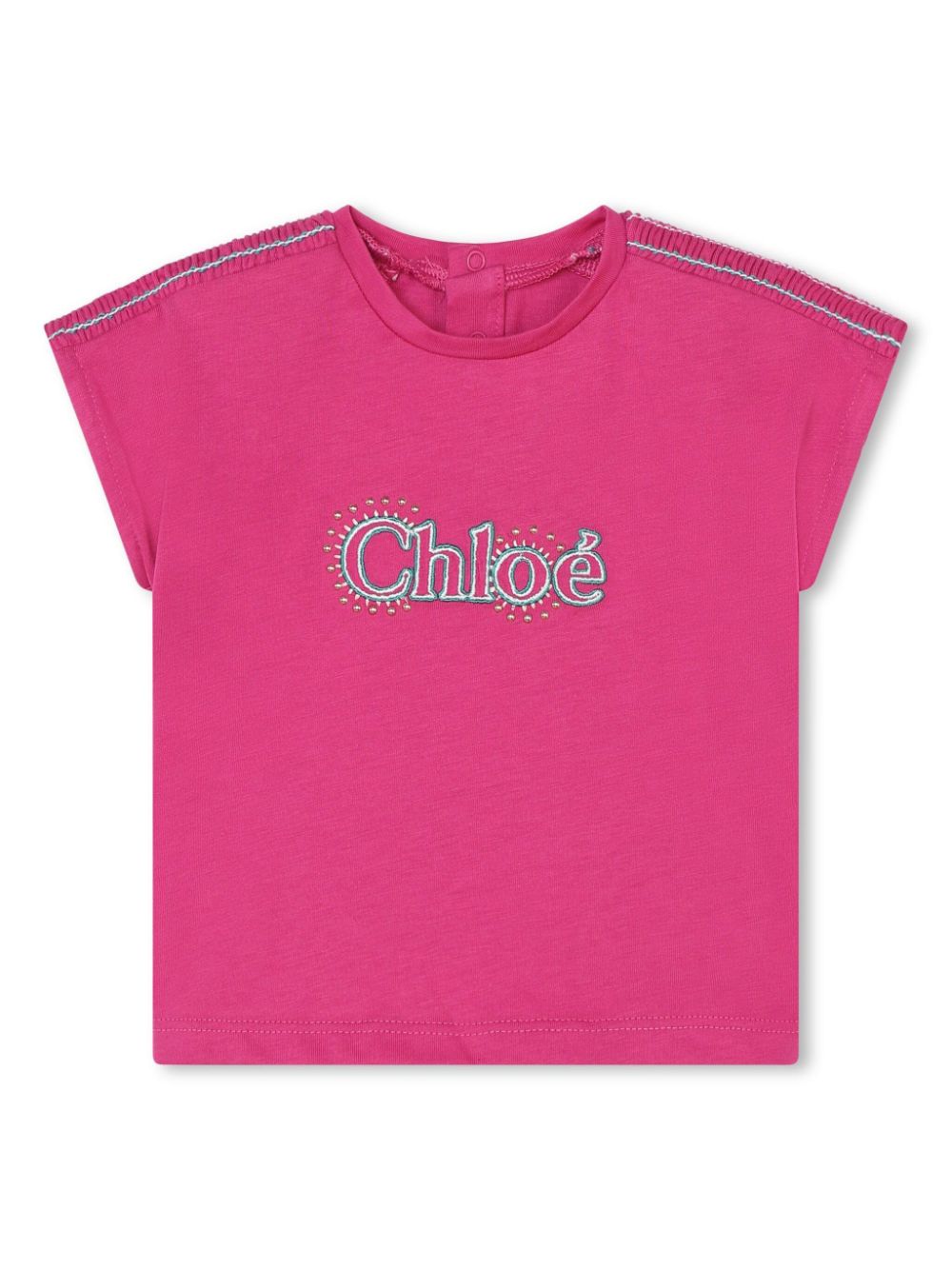 Chloé Kids Besticktes T-Shirt aus Bio-Baumwolle - Rosa von Chloé Kids