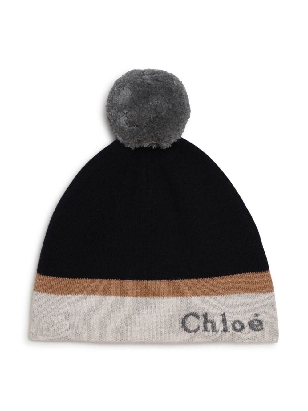 Chloé Kids Beanie mit Intarsien-Logo - Blau von Chloé Kids