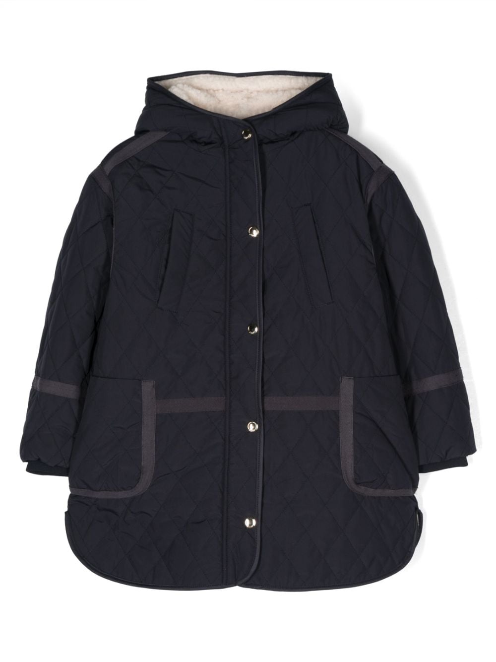 Chloé Kids Steppjacke mit Shearling-Futter - Blau von Chloé Kids