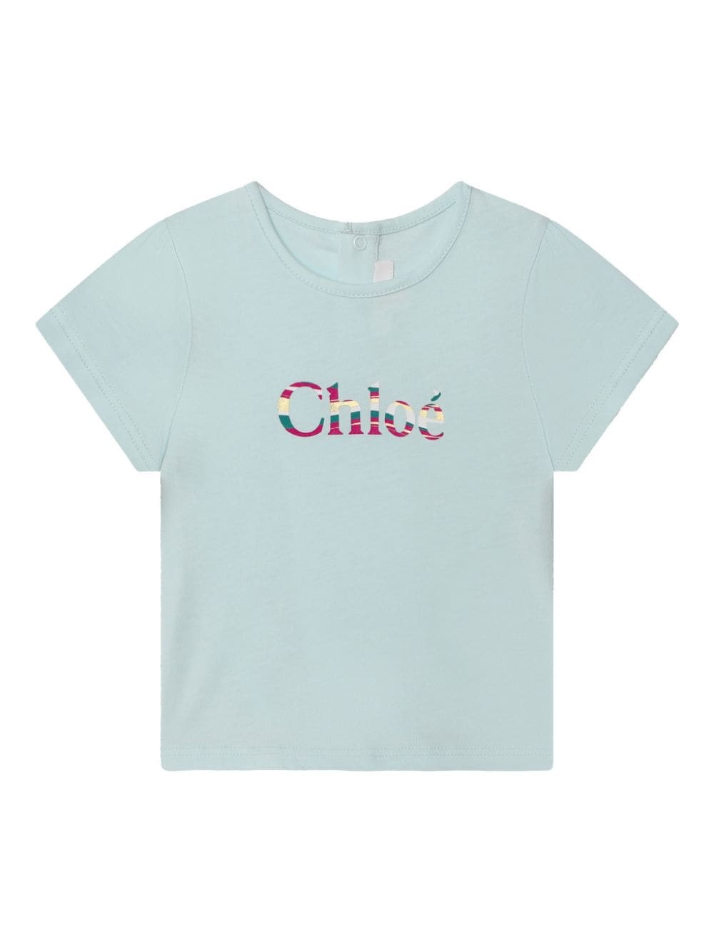 Chloé Kids T-Shirt aus Bio-Baumwolle mit Logo-Print - Blau von Chloé Kids