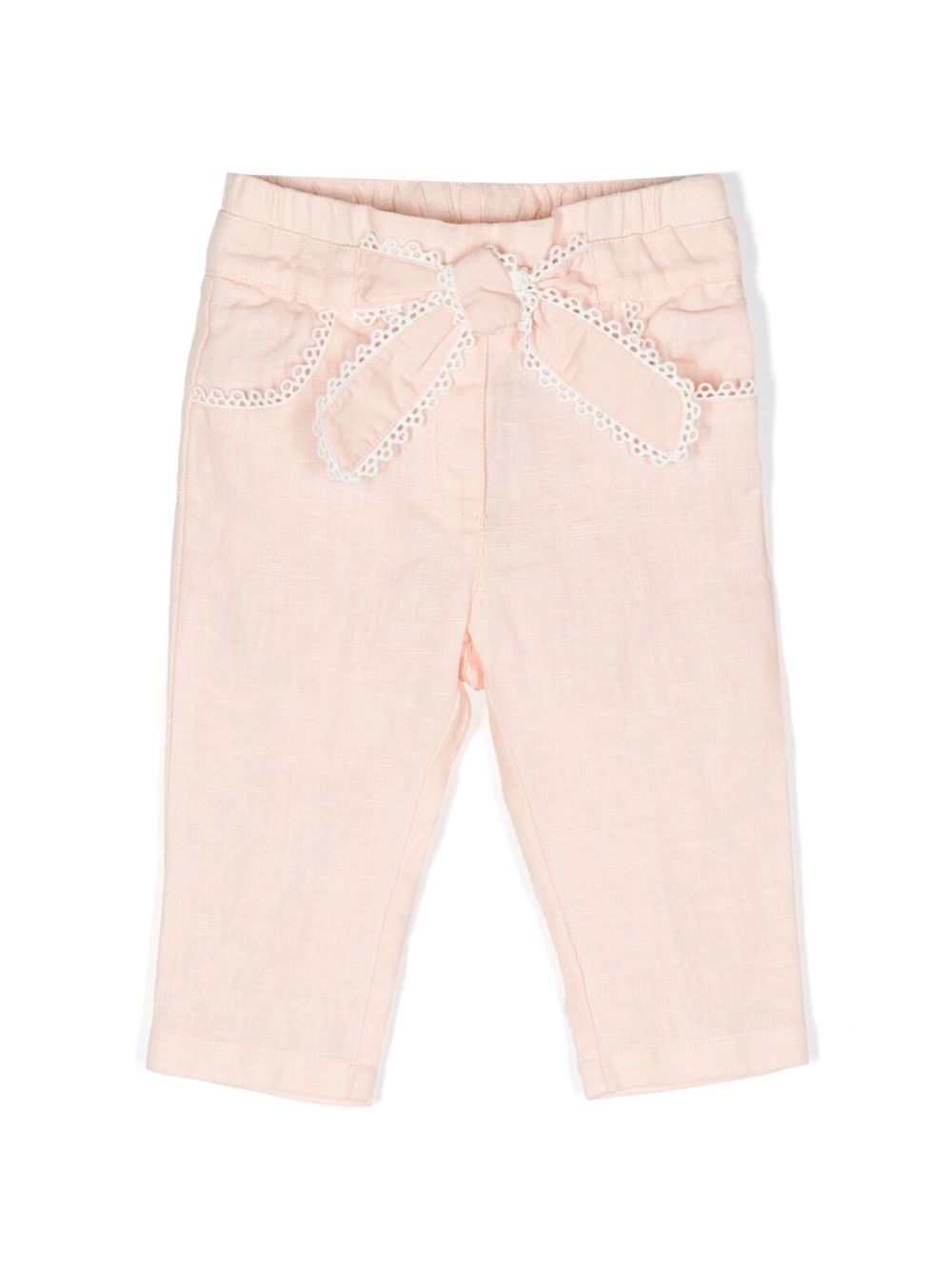 Chloé Kids Straight-Leg-Hose mit Bindegürtel - Rosa von Chloé Kids