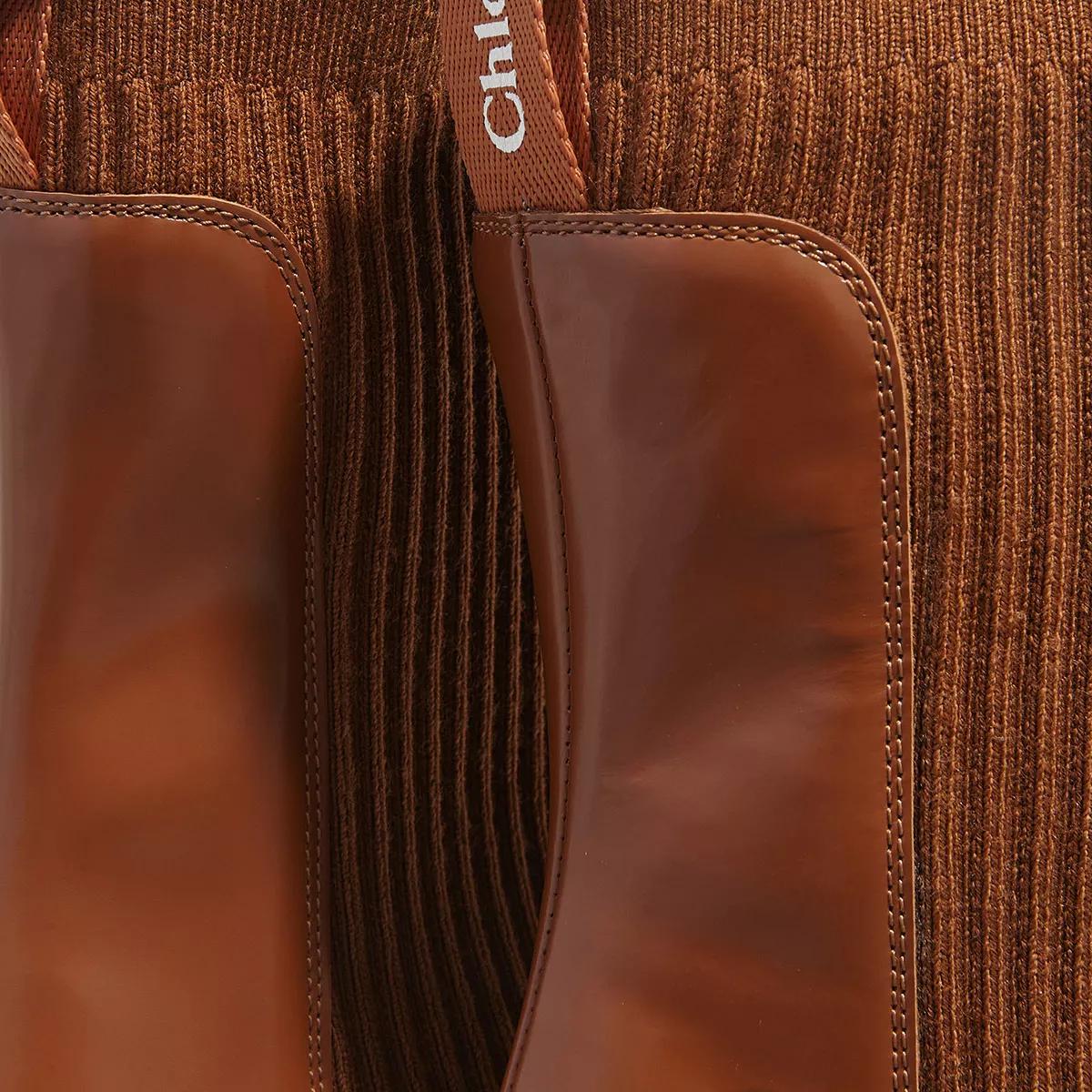 Chloé Boots & Stiefeletten - Noua Shiny Leather Ankle Boots - Gr. 40 (EU) - in Braun - für Damen von Chloé