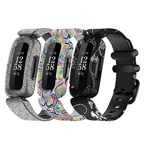 Chofit Armband kompatibel mit Fitbit Ace 3, weiches Silikon-Ersatzarmband mit Blumenmuster, Armband für Kinder für Ace 3 Aktivitätstracker (3C) von Chofit