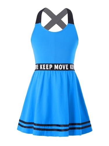 Choomomo Kinder Kleidung Set Tennisanzug Ärmelloses T-shirt Tops Tennisrock Mit Innenhose Mädchen Tennis Sport Training Fitness Tennisbekleidung Blau H 134-140 von Choomomo