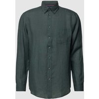 Christian Berg Men Regular Fit Leinenhemd mit Button-Down-Kragen in Stein, Größe XXXL von Christian Berg Men