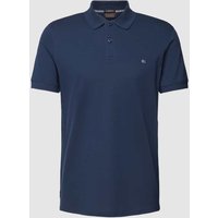 Christian Berg Men Poloshirt im unifarbenen Design in Dunkelblau, Größe L von Christian Berg Men