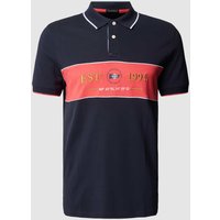 Christian Berg Men Slim Fit Poloshirt mit Stitching-Motiv in Marine, Größe M von Christian Berg Men