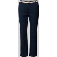 Christian Berg Woman Chino in unifarbenem Design mit Gürtel in Dunkelblau, Größe 42 von Christian Berg Woman