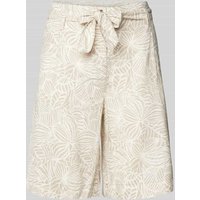 Christian Berg Woman Regular Fit Leinenbermudas mit floralem Print in Sand, Größe 38 von Christian Berg Woman