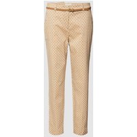 Christian Berg Woman Regular Fit Stoffhose mit Allover-Muster in Camel, Größe 40 von Christian Berg Woman