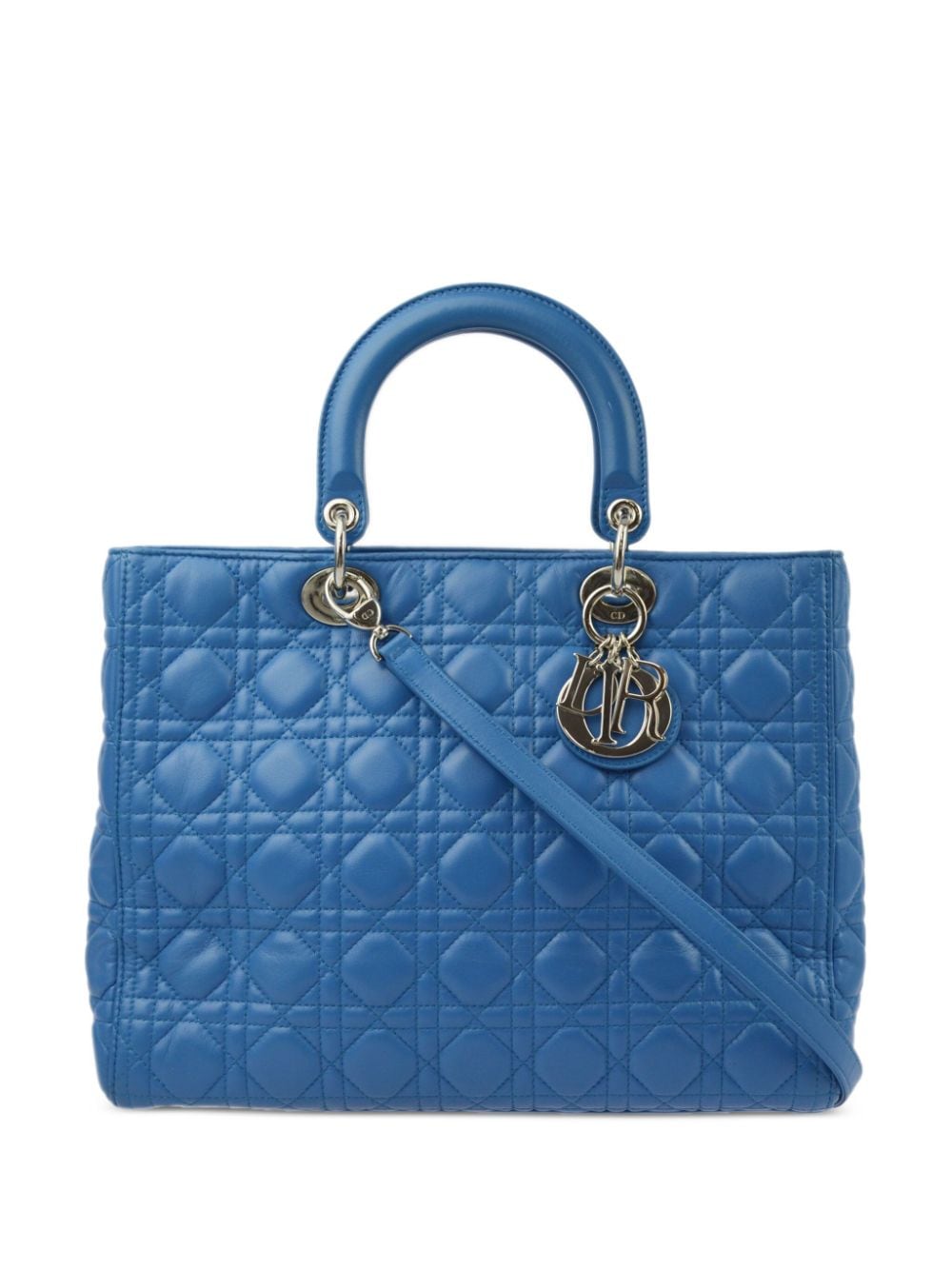 Christian Dior Pre-Owned 2014 Lady Dior Cannage Zwei-Wege-Handtasche - Blau von Christian Dior Pre-Owned