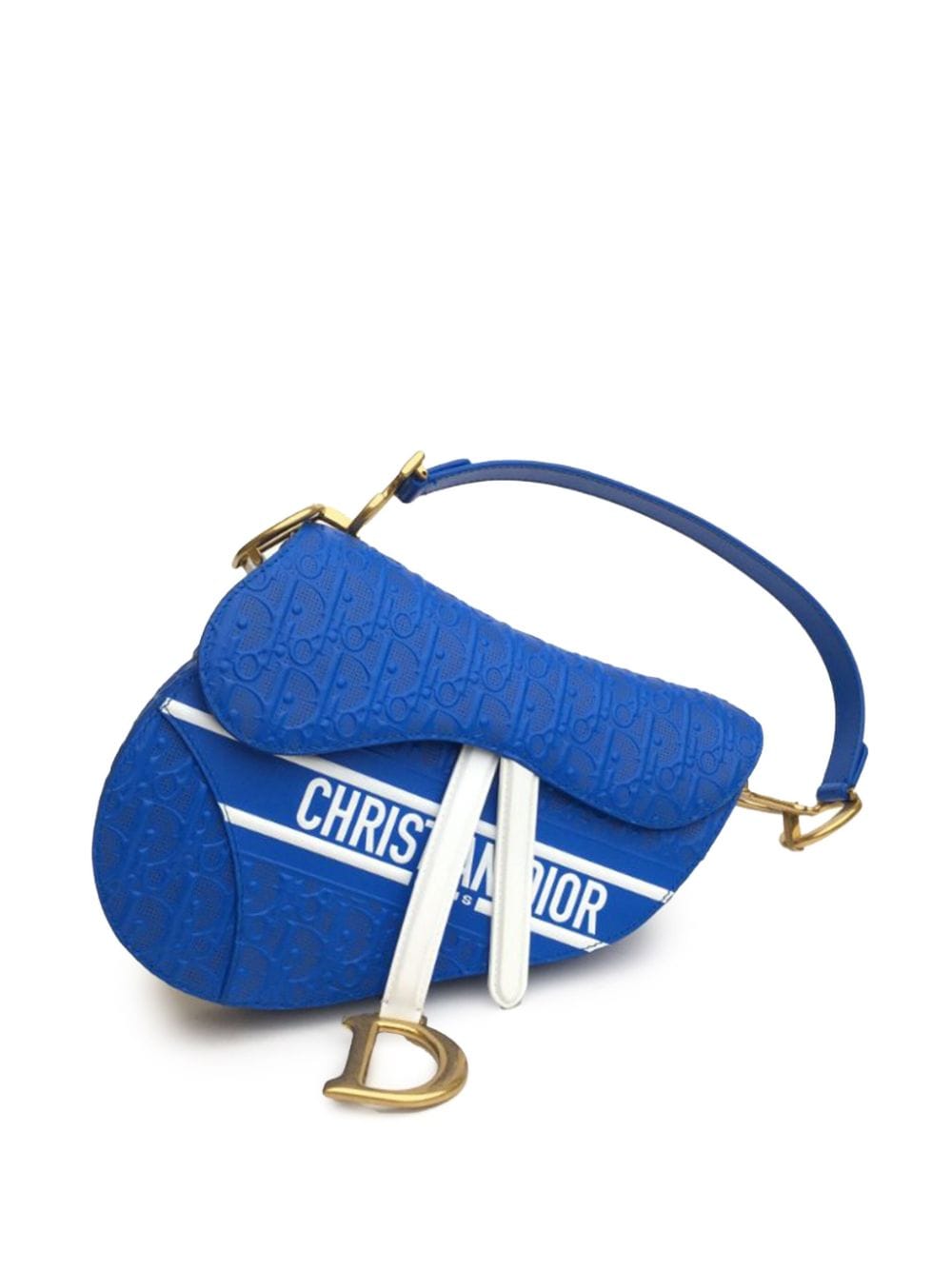 Christian Dior Pre-Owned 2022 Oblique Saddle-Bag aus geprägtem Leder - Blau von Christian Dior Pre-Owned