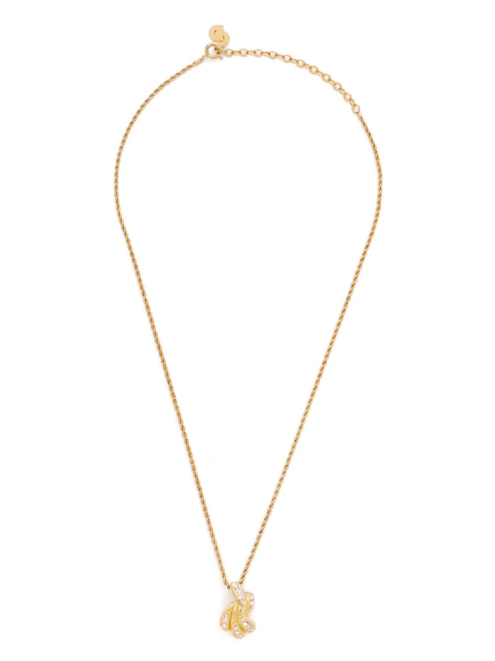 Christian Dior Pre-Owned Halskette mit strassverziertem Anhänger - Gold von Christian Dior Pre-Owned