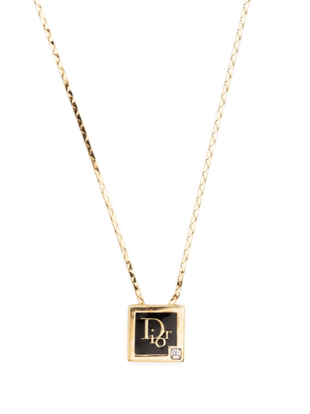 Christian Dior Pre-Owned 1980 Halskette mit Logo-Anhänger - Gold von Christian Dior Pre-Owned