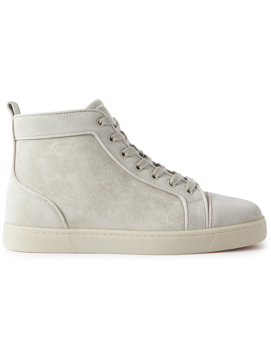 Christian Louboutin - Louis Logo-Embellished Suede High-Top Sneakers - Men - Gray - EU 40 von Christian Louboutin