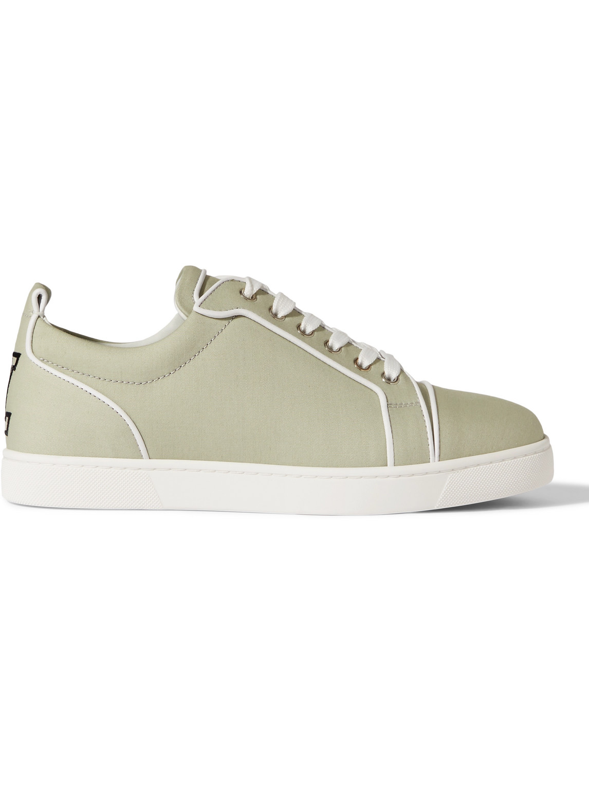 Christian Louboutin - Varsijunior Leather-Trimmed Cotton-Gabardine Sneakers - Men - Neutrals - EU 46 von Christian Louboutin