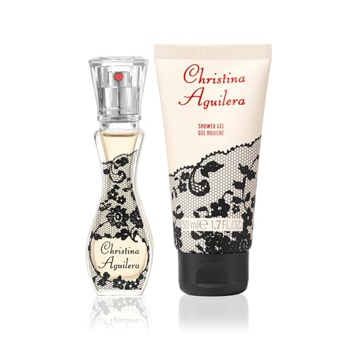Christina Aguilera - SIGNATURE Set, Eau de Parfum Spray 30ml, blumig & orientalisch, mit Noten von Jasmin, Pfingstrose und Vanille und duftendes Duschgel 50ml, in einer Geschenkbox für Frauen Christina Aguilera - SIGNATURE Set, Eau de Parfum Spray 30ml, blumig & orientalisch, mit Noten von Jasmin, Pfingstrose und Vanille und duftendes Duschgel 50ml, in einer Geschenkbox für Frauen von Christina Aguilera