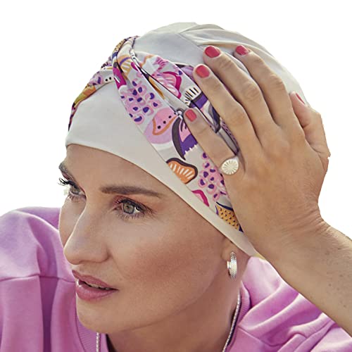 Christine Headwear Damen Shakti Turban - W/Printed Headband, Cement w/Bright Flower, Einheitsgröße EU von Christine Headwear
