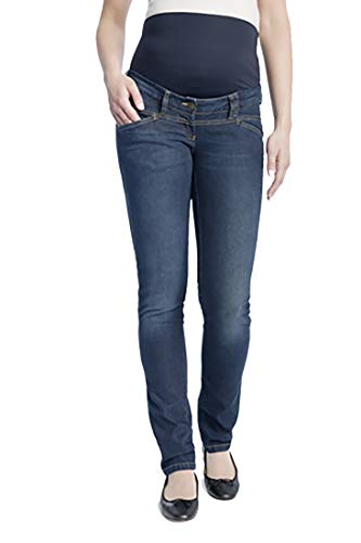 Christoff Schwangerschaftshose Umstandsjeans Five-Pocket-Jeans - Röhre mit leichten Wascheffekten - elastisches Bauchband - 192/91/80 - blau - Gr. 42 von Christoff