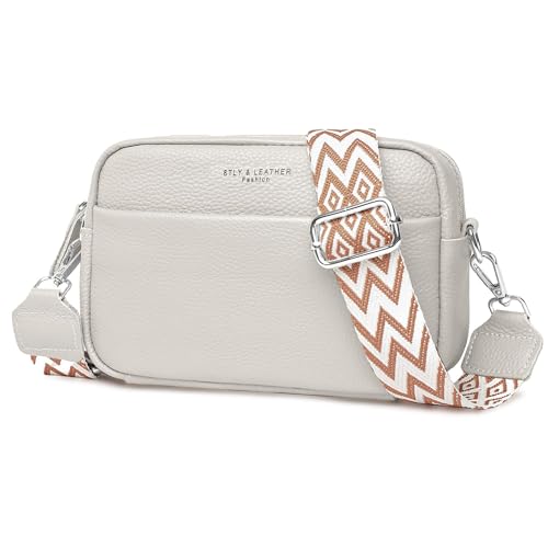 Chukamalilayi Crossbody-Tasche für Damen, echtes Leder, Crossbody-Kameratasche, Handtasche mit verstellbarem breitem Gurt, Überschultertasche für Damen, Mädchen, Reisen, Einkaufen, Arbeit, Alltag, von Chukamalilayi